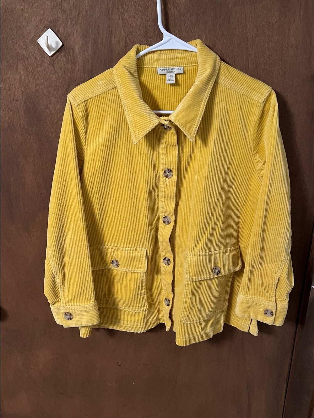 Appleseed's Women's Yellow Corduroy Button-Front Shacket